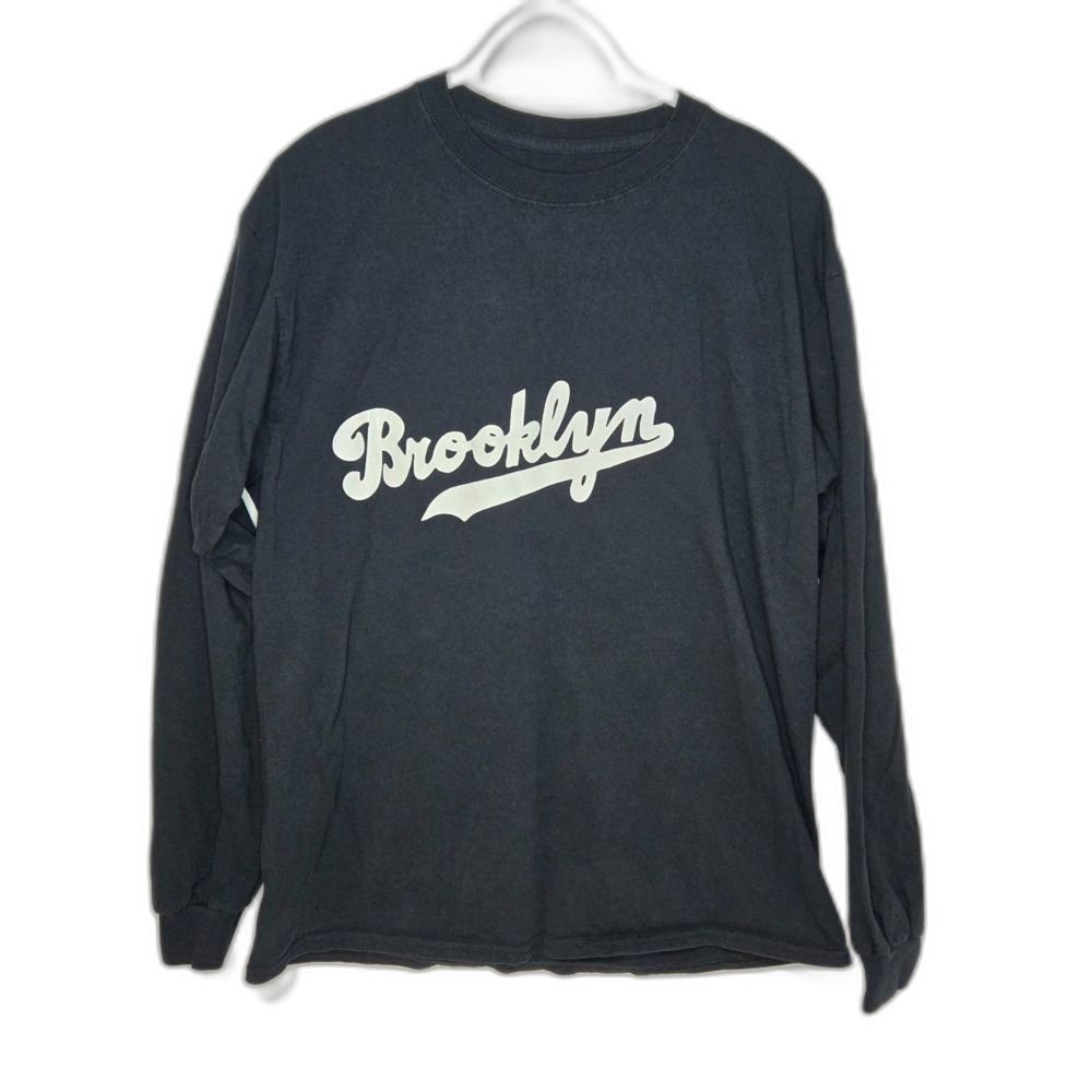 Brooklyn Cursive Script Long Sleeve Shirt | Men's Size Medium | Black
